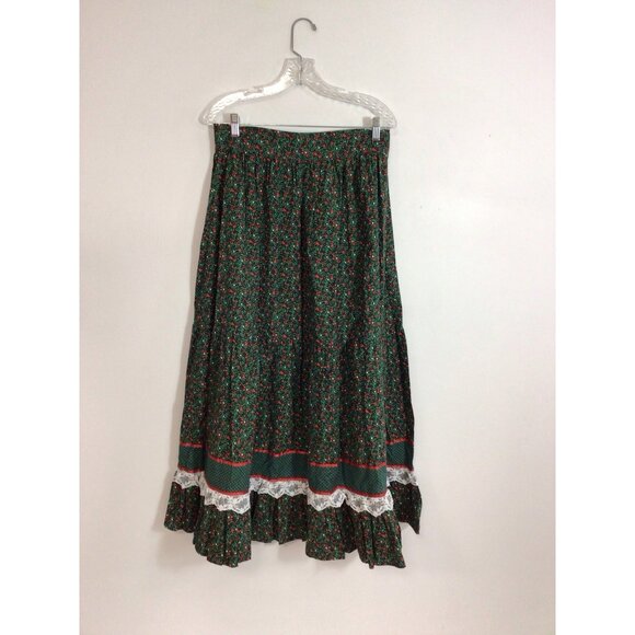 Vintage Christmas Maxi Skirt Mrs Claus Caroling Festive Handmade Womens Medium - Picture 7 of 9